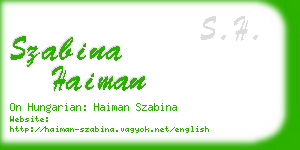 szabina haiman business card